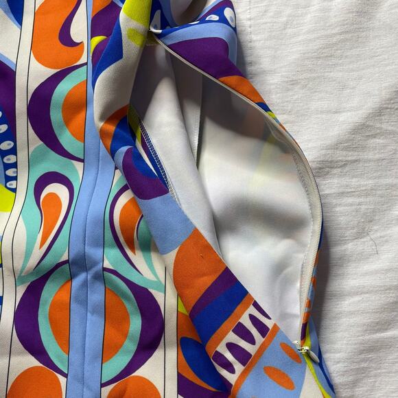 Zara Multicolored Printed Retro Sleeveless Dress Size Small Women's Colorful - Picture 4 of 6